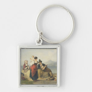 Die neapolitanische Familie, 1865 (Öl auf Platte) Schlüsselanhänger
