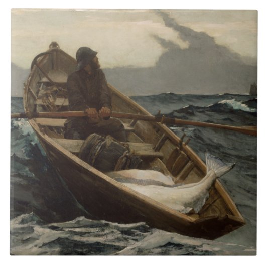 Die Nebelwarnung (von Winslow Homer) Fliese (Vorderseite)