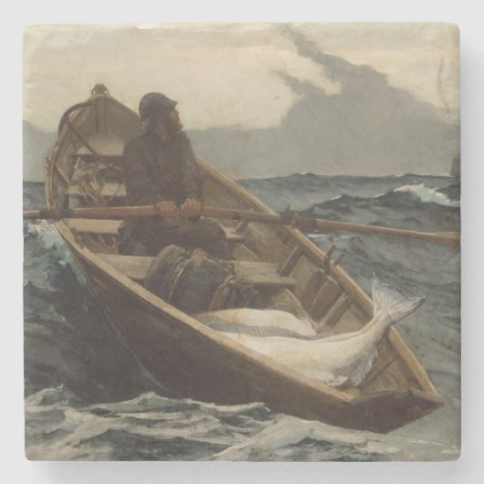 Die Nebelwarnung (von Winslow Homer) Steinuntersetzer (Vorderseite)