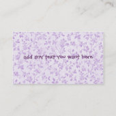 Die nennende Karte des hübschen Mädchens (Rückseite)