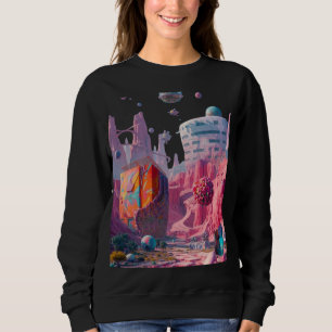Die Neon-Oase von Solara-7 Sweatshirt