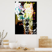 Die Neonmontage des Jokers Poster (Küche)