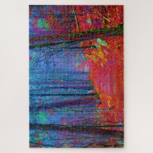 Die Neonwälder Ölgemälde auf bemalten Fotos Puzzle (Vertikal)