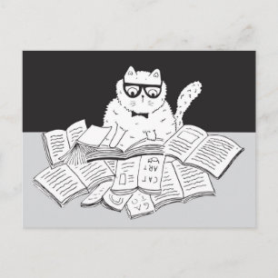 Die Nerd Cat Postkarte