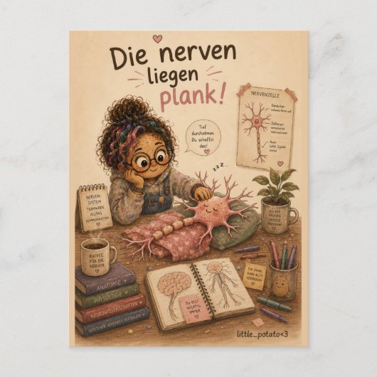 Die Nerven liegen plank Postkarte (Vorderseite)