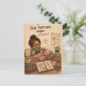 Die Nerven liegen plank Postkarte (Stehend Vorderseite)