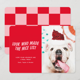Die nette Liste   Weihnachtsferien-Foto vom Hund Feiertagskarte