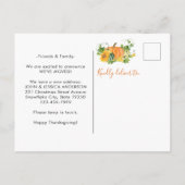 Die neue Adresse, die wir übertragen haben, floral Ankündigungspostkarte (Rückseite)