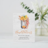 Die neue Adresse, die wir übertragen haben, floral Ankündigungspostkarte (Stehend Vorderseite)