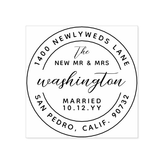 Die neue Ansprache von Herrn und Frau Newlywed Gummistempel (Prägung)