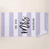 Die neue Frau | Lavender Personalisiert Bride Strandtuch (Vorderseite)
