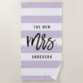 Die neue Frau | Lavender Personalisiert Bride Strandtuch (Vorderseite)