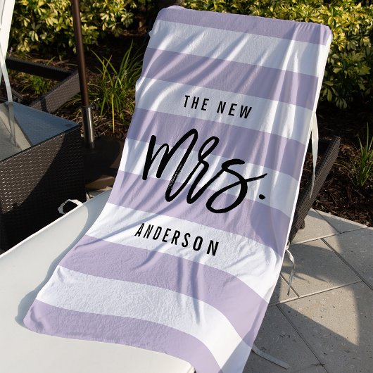 Die neue Frau | Lavender Personalisiert Bride Strandtuch