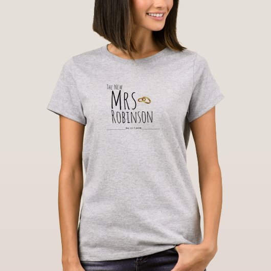 Die neue Frau Name hinzufügen, Datum Hochzeit - nu T-Shirt (Vorderseite)