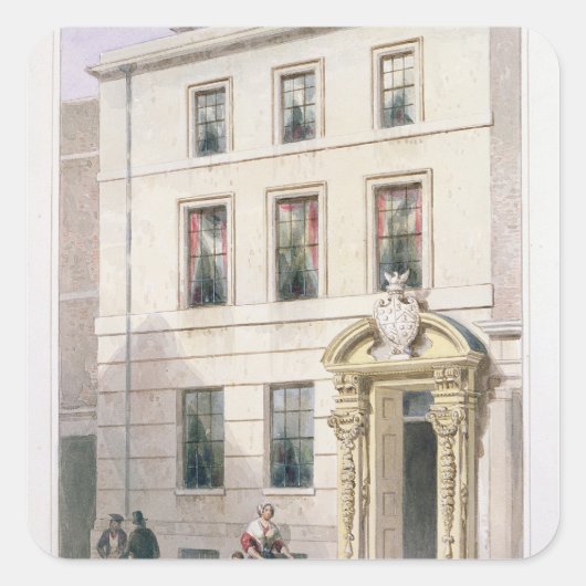Die neue Front der Malerfestsaal, 1850 Quadratischer Aufkleber (Vorderseite)