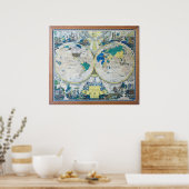 Die neue Karte des Weltplakats von 1926 Poster (Küche)