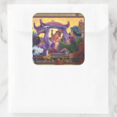 Die neue Kleidungskunst des Kaisers Quadratischer Aufkleber (Tasche)