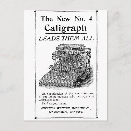 Die neue No. 4 Caligraph Postkarte (Vorderseite)