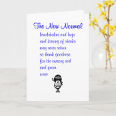 Die neue Normalität, ein lustiges Gedicht für eine Karte (Gelbe Blume)