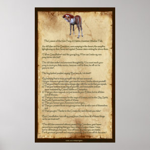 Die neue Pony-Lektion: Indianerisches amerikanisch Poster