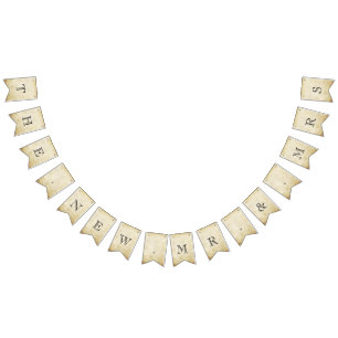 Die neue Vintage-Hochzeit von Mr. & Mrs. Wimpelkette