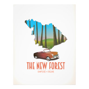 Die neue Waldkarte Hampshire England Fotodruck