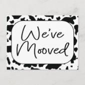 Die neue Zuhause-Adresse der sonnigen Kuh, die wir Postkarte (Vorderseite)