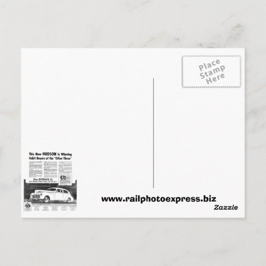 Die neuen 1940er Hudson Automobile Postkarten (Rückseite)