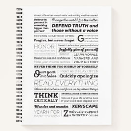 Die neuen ABCs von Life 8.5x11 Hardcover-Notebook Notizblock