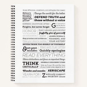 Die neuen ABCs von Life 8.5x11 Hardcover-Notebook Notizblock