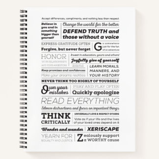 Die neuen ABCs von Life 8.5x11 Hardcover-Notebook Notizblock