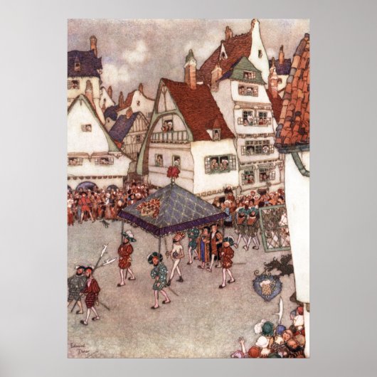 Die neuen Kleider des Kaisers von Edmund Dulac Poster (Vorne)