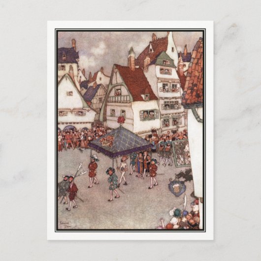 Die neuen Kleider des Kaisers von Edmund Dulac Postkarte (Vorderseite)