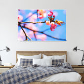 Die neugeborenen Sakura-Blume und der blaue Frühli Leinwanddruck (Insitu (Schlafzimmer))