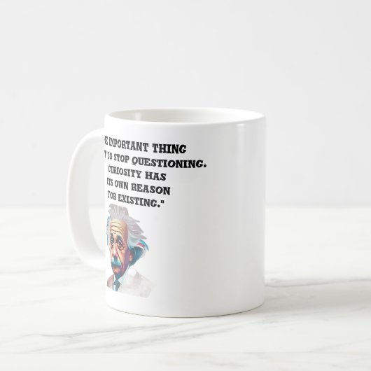 Die neugierige Tasse EinsteinQuotesMug (Vorderseite Links)