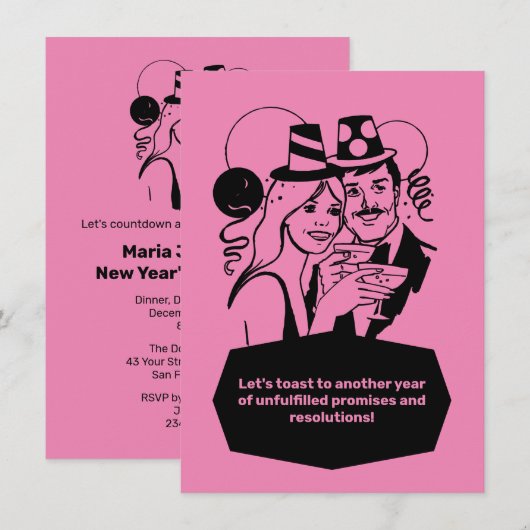 Die Neujahrsentschließung ist lustig Einladung (Vorne/Hinten)
