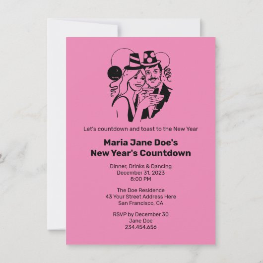 Die Neujahrsentschließung ist lustig Einladung (Rückseite)