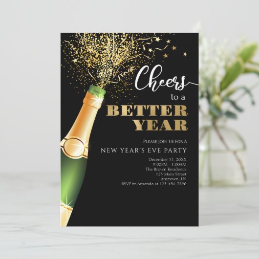 Die Neujahrsjahre 2020-2021 heißen ein besseres Ja Einladung (Stehend Vorderseite)