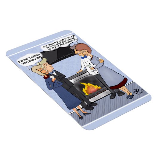 Die Neujahrsresolution Funny Cartoon Magnet (Rechte Seite)