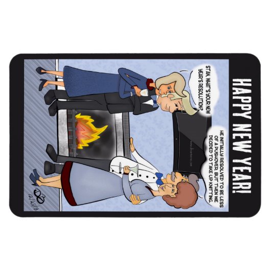 Die Neujahrsresolution Funny Cartoon Magnet (Horizontal)