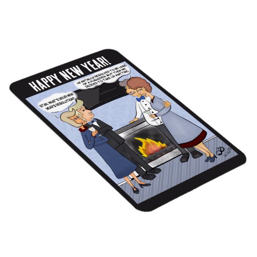Die Neujahrsresolution Funny Cartoon Magnet (Rechte Seite)