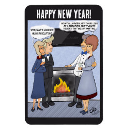 Die Neujahrsresolution Funny Cartoon Magnet