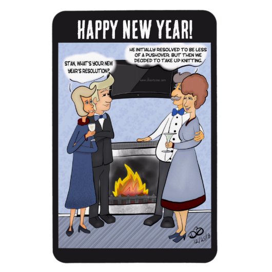 Die Neujahrsresolution Funny Cartoon Magnet (Vertikal)