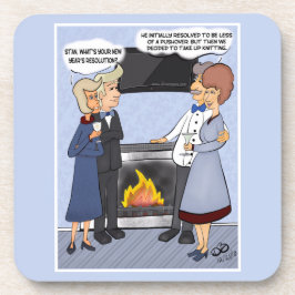 Die Neujahrsresolution Funny Hard Plastic Unterset Getränkeuntersetzer