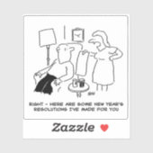 Die Neujahrsvorsätze der Ehefrau für Husband. Funn Aufkleber (Blatt)