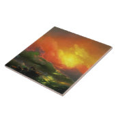 Die neunte Welle (Sturmsee mit rotem Sonnenunterga Fliese (Seite)