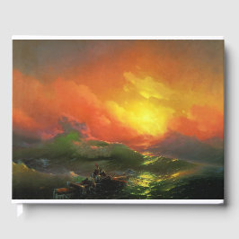 Die neunte Welle (Sturmsee mit rotem Sonnenunterga Gästebuch