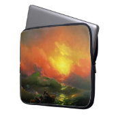 Die neunte Welle (Sturmsee mit rotem Sonnenunterga Laptopschutzhülle (Vorderseite Links)