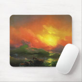 Die neunte Welle (Sturmsee mit rotem Sonnenunterga Mousepad (Mit Mouse)