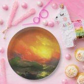 Die neunte Welle (Sturmsee mit rotem Sonnenunterga Pappteller (Party)